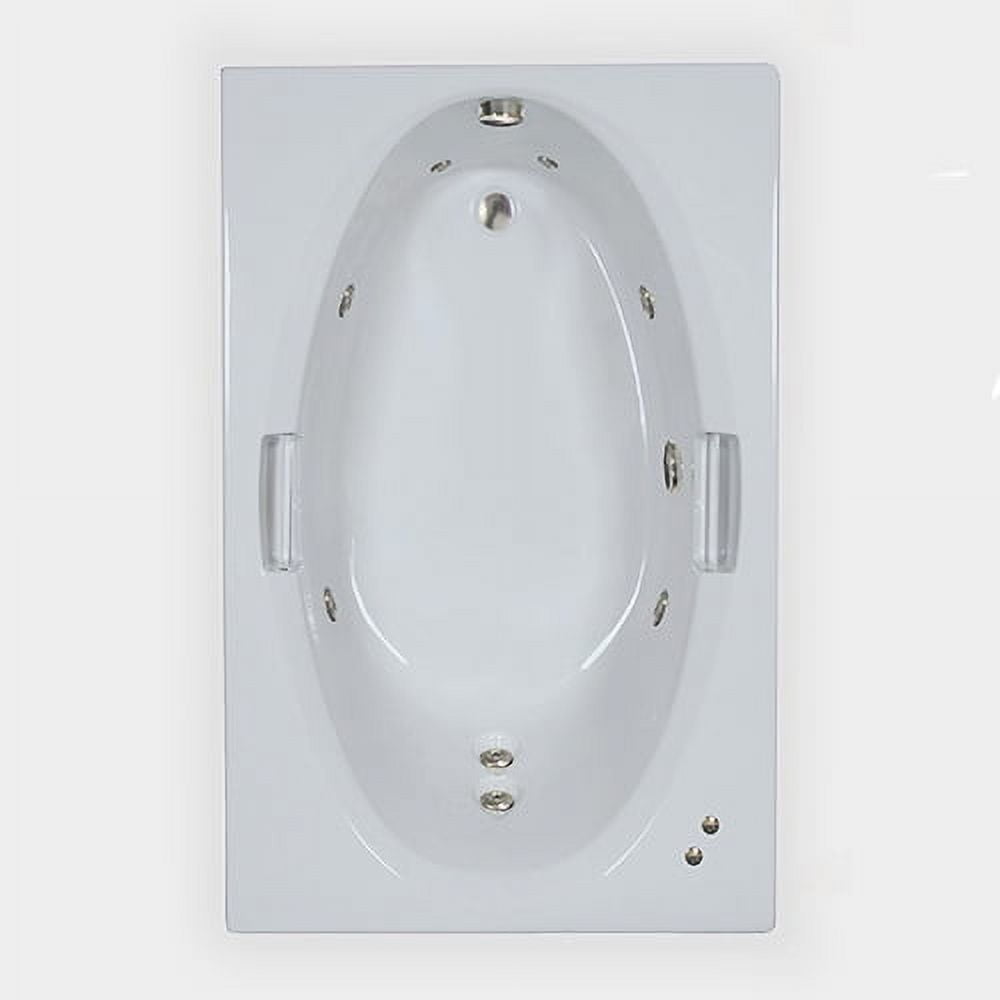 White Acrylic 60'' x 42'' Drop-In Whirlpool Bathtub with Jets