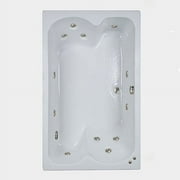 WaterTech Acrylic 60 in. x 43 in. Reversible Drain Drop-In Whirlpool Tub - Biscuit