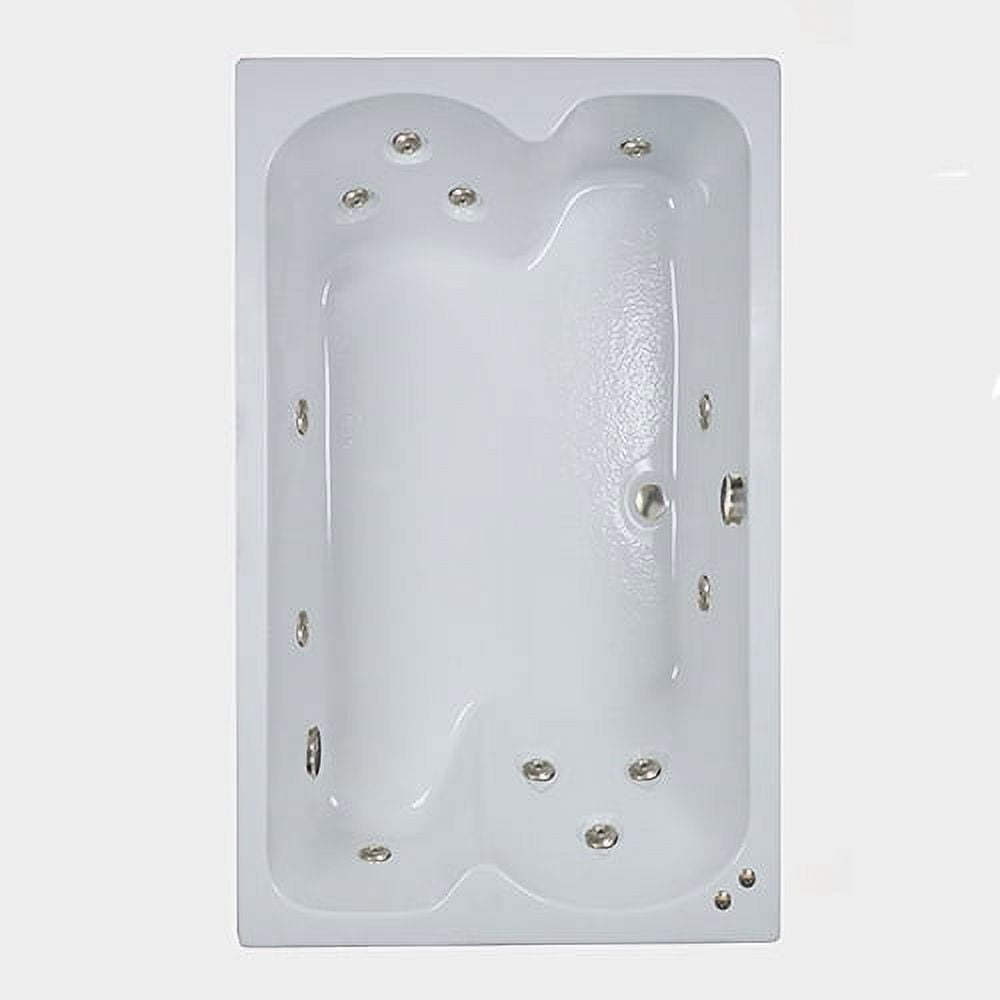 Designer White Acrylic 60'' x 43'' Drop-In Whirlpool Tub