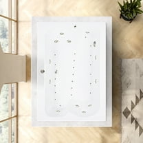 WaterTech Acrylic 60 in. x 48 in. Elite Series Drop-In Whirlpool and Air Bath Combination Tub - Bone