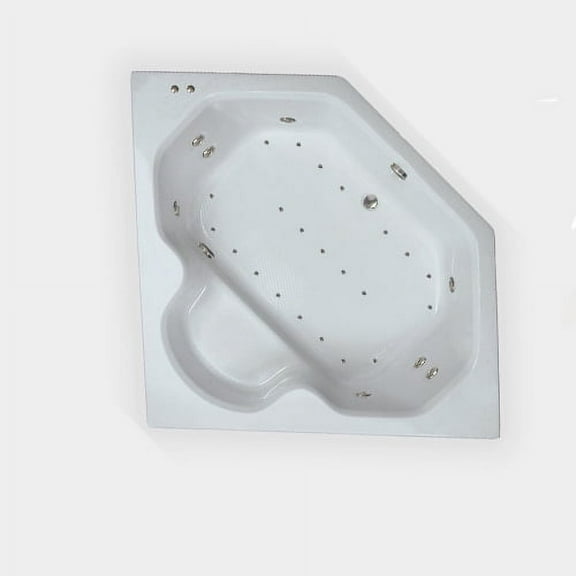 WaterTech Acrylic 60 in. x 60 in. Drop-In Whirlpool and Air Bath Combination Tub - Bone
