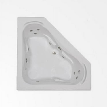 WaterTech Acrylic 60 in. x 60 in. NS Center Drain Drop-In Whirlpool Tub - White