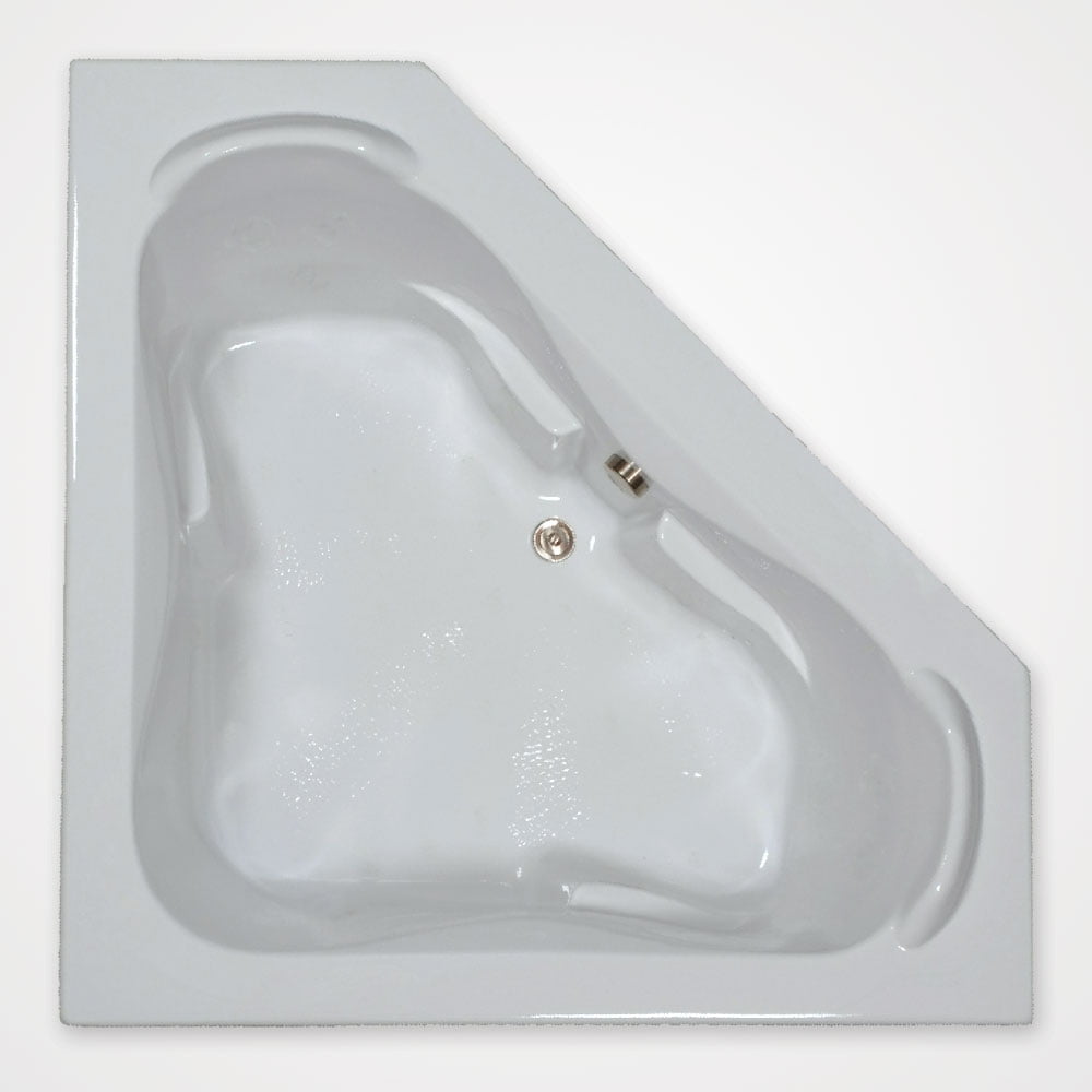 White Acrylic 60" x 60" Corner Drop-In Soaking Tub
