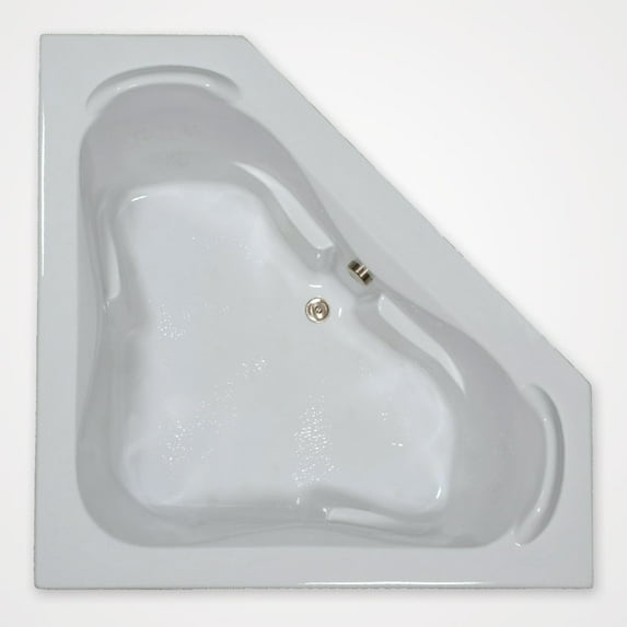 WaterTech Acrylic 60 in. x 60 in. Reversible Drain Drop-In Soaking Tub - White