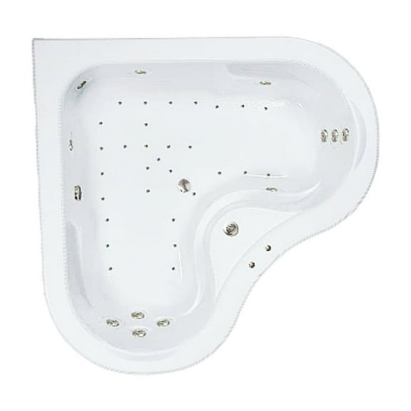 WaterTech Acrylic 64 in. x 64 in. Elite Series Drop-In Whirlpool and Air Bath Combination Tub - White