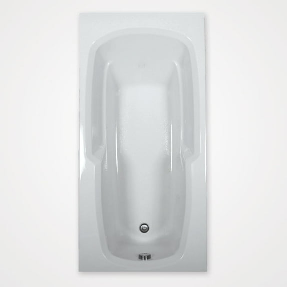 WaterTech Acrylic 66 in. x 32 in. Reversible Drain Drop-In Soaking Tub - White