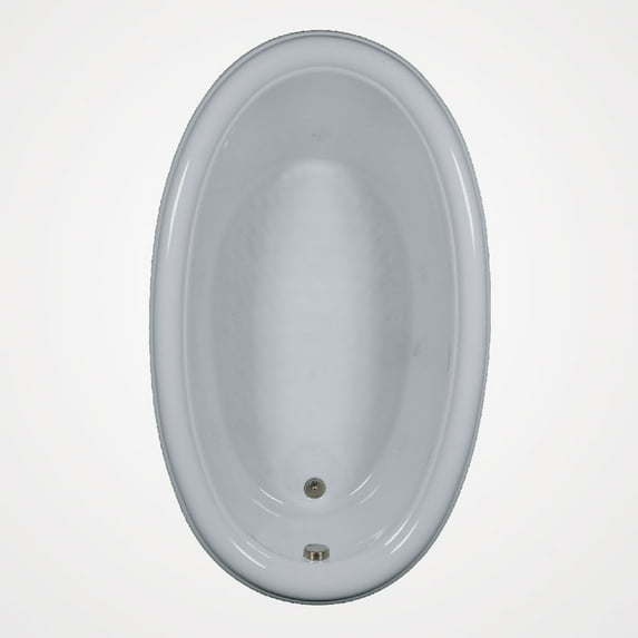 WaterTech Acrylic 70 in. x 42 in. Reversible Drain Drop-In Soaking Tub - Biscuit