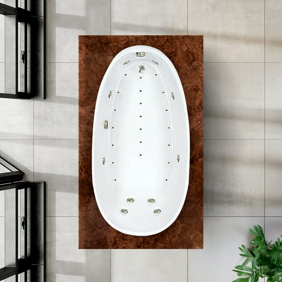 WaterTech Acrylic 72 in. x 36 in. EOW Drop-In Whirlpool and Air Bath Combination Tub - Biscuit