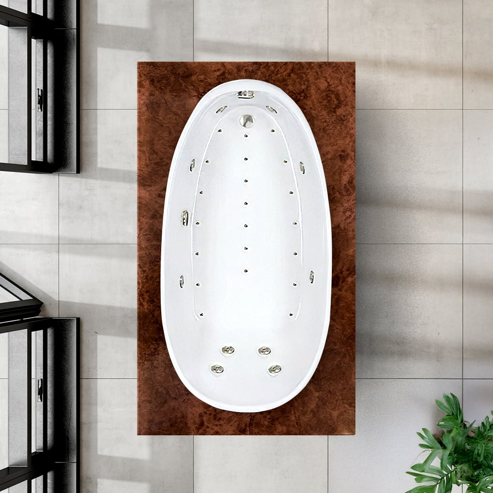 WaterTech Acrylic 72 in. x 36 in. EOW Drop-In Whirlpool and Air Bath Combination Tub - White