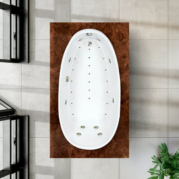 WaterTech Acrylic 72 in. x 36 in. EOW Drop-In Whirlpool and Air Bath Combination Tub - White