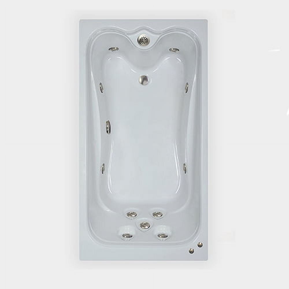 72'' White Acrylic Drop-In Whirlpool Bathtub with Jets