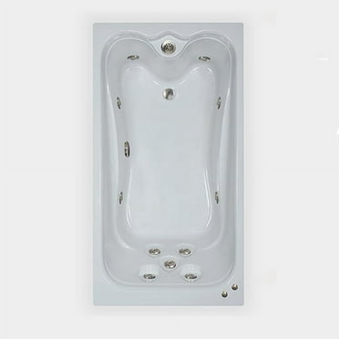 WaterTech Acrylic 72 in. x 36 in. Elite Series Drop-In Whirlpool Tub - White