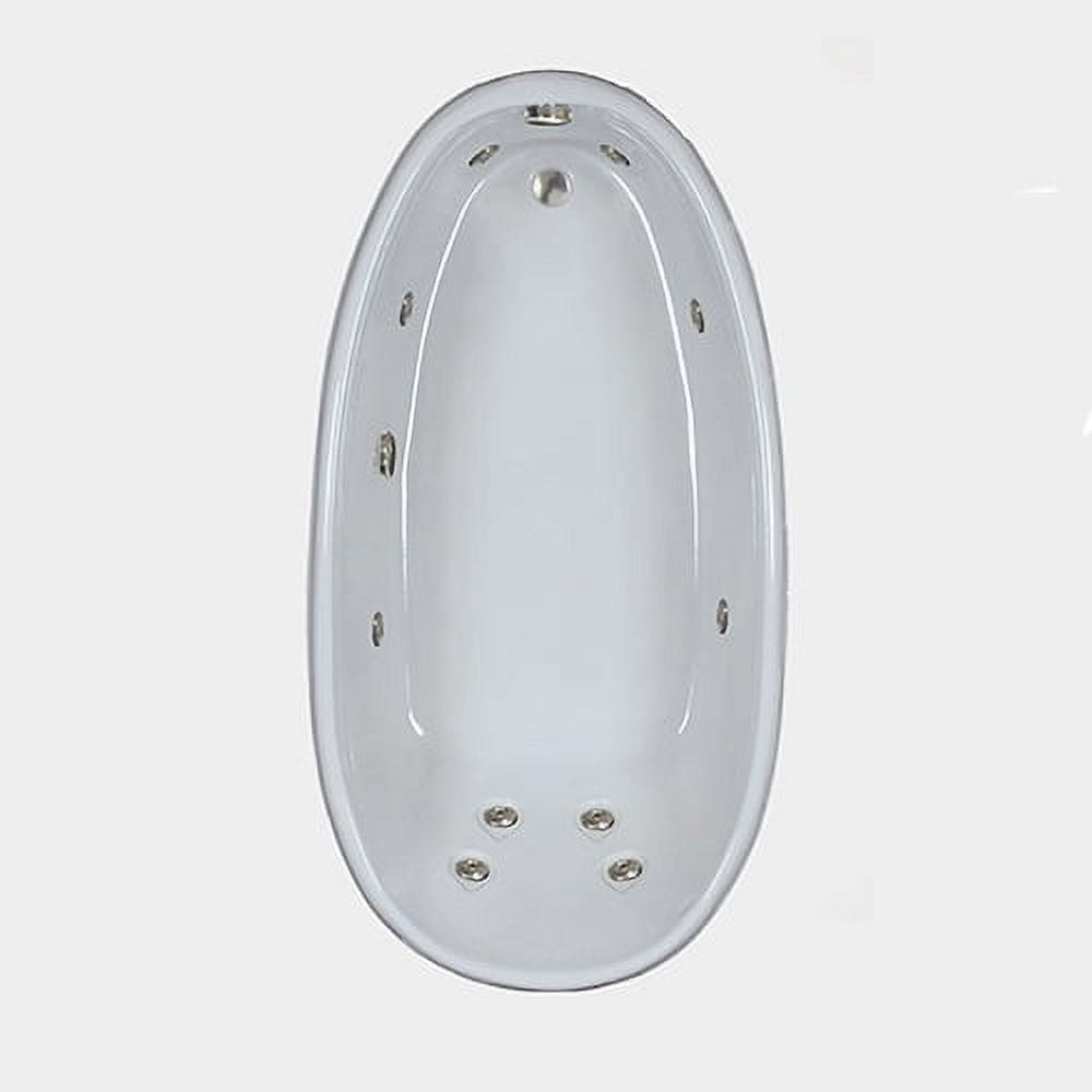 72'' White Acrylic Drop-In Whirlpool Bathtub with Jets