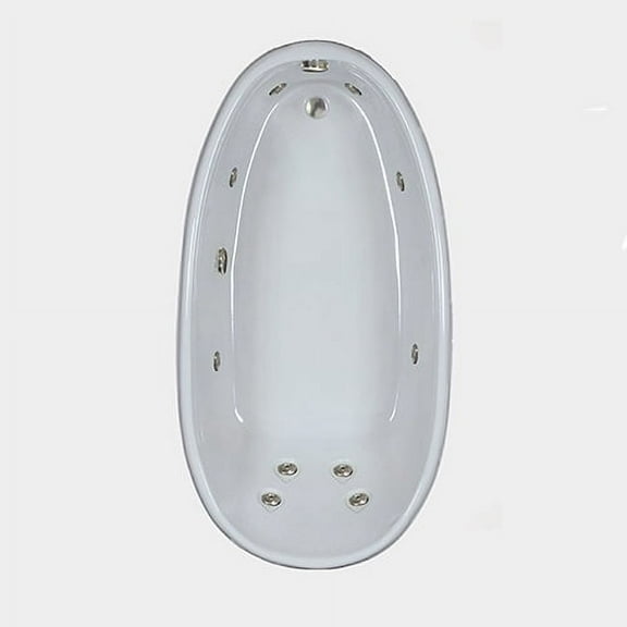 WaterTech Acrylic 72 in. x 36 in. Reversible Drain Drop-In Whirlpool Tub - White
