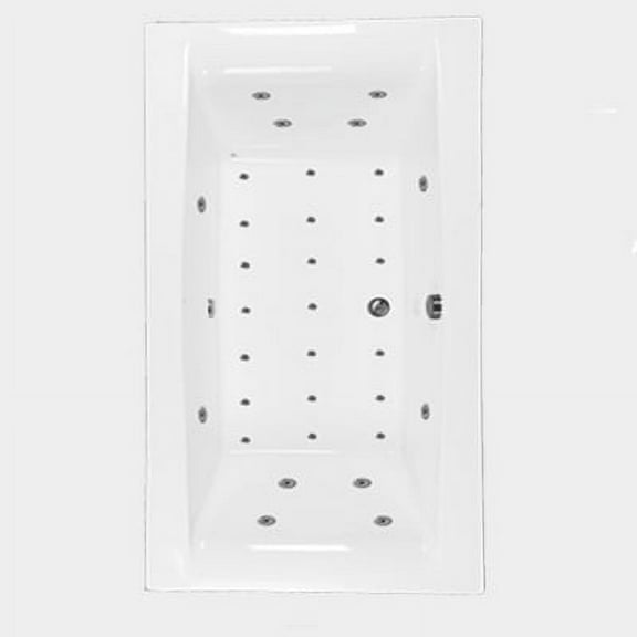 WaterTech Acrylic 72 in. x 38 in. Drop-In Whirlpool and Air Bath Combination Tub - Biscuit