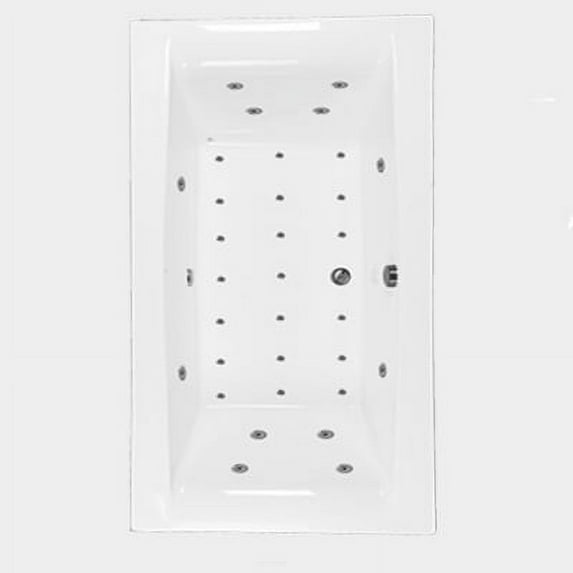 WaterTech Acrylic 72 in. x 38 in. Drop-In Whirlpool and Air Bath Combination Tub - Biscuit