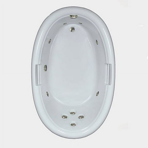 WaterTech Acrylic 72 in. x 42 in. EW Reversible Drain Drop-In Whirlpool Tub - Biscuit
