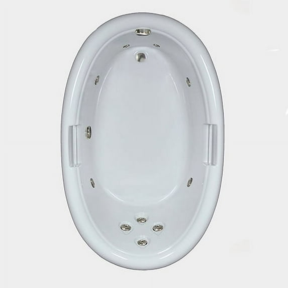 WaterTech Acrylic 72 in. x 42 in. EW Reversible Drain Drop-In Whirlpool Tub - Biscuit
