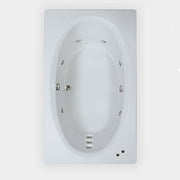 WaterTech Acrylic 72 in. x 42 in. GW Center Drain Drop-In Whirlpool Tub - Biscuit