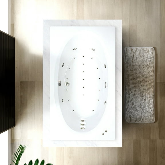 WaterTech Acrylic 72 in. x 42 in. GW Drop-In Whirlpool and Air Bath Combination Tub - Biscuit