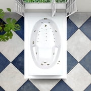 WaterTech Acrylic 72 in. x 42 in. SW Drop-In Whirlpool and Air Bath Combination Tub - White