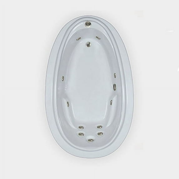 WaterTech Acrylic 72 in. x 44 in. Elite Series Drop-In Whirlpool Tub - White