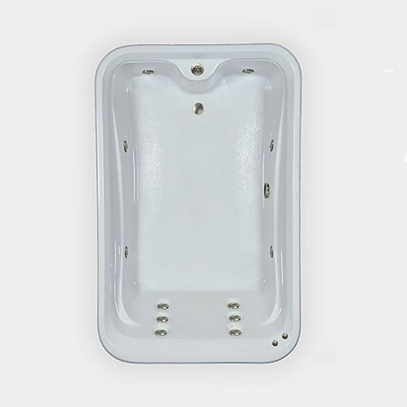 WaterTech Acrylic 72 in. x 48 in. Elite Series Drop-In Whirlpool Tub - White
