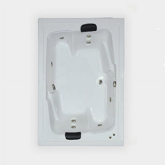 WaterTech Acrylic 72 in. x 54 in. Center Drain Drop-In Whirlpool Tub - Biscuit