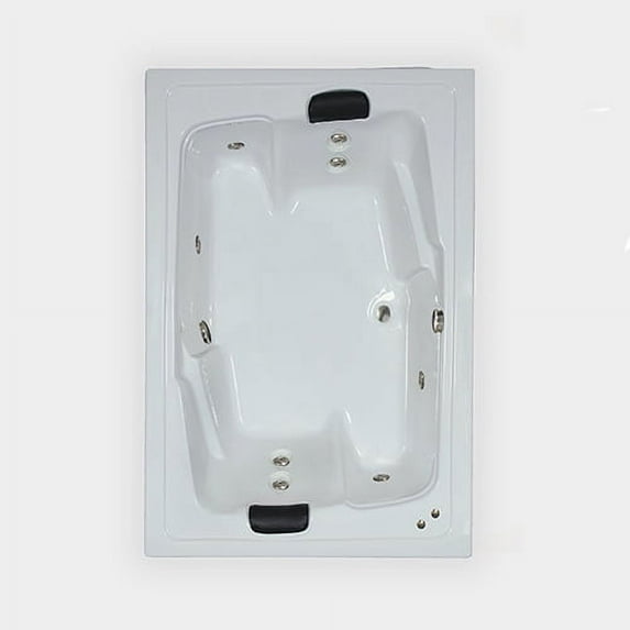 WaterTech Acrylic 72 in. x 54 in. Center Drain Drop-In Whirlpool Tub - White