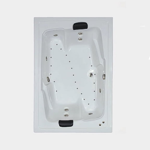 WaterTech Acrylic 72 in. x 54 in. Drop-In Whirlpool and Air Bath Combination Tub - Biscuit