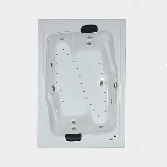 WaterTech Acrylic 72 in. x 54 in. Drop-In Whirlpool and Air Bath Combination Tub - White