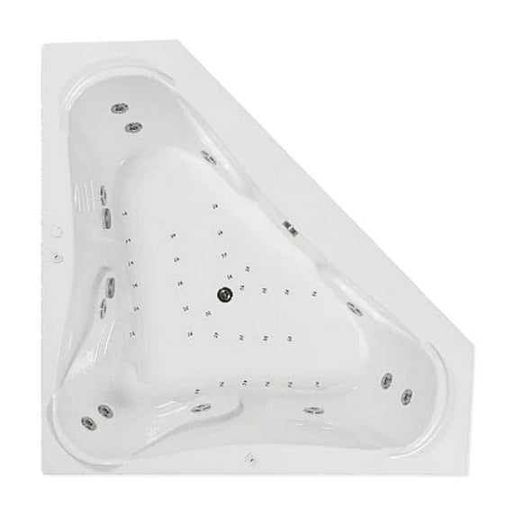 WaterTech Acrylic 72 in. x 72 in. Drop-In Whirlpool and Air Bath Combination Tub - Biscuit