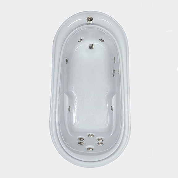 WaterTech Acrylic 73 in. x 38 in. Elite Series Drop-In Whirlpool Tub - White