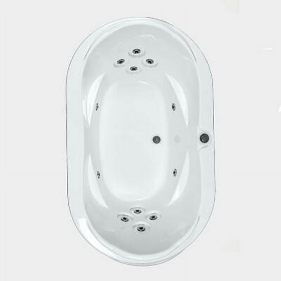 WaterTech Acrylic 73 in. x 43 in. Elite Series Drop-In Whirlpool Tub - White