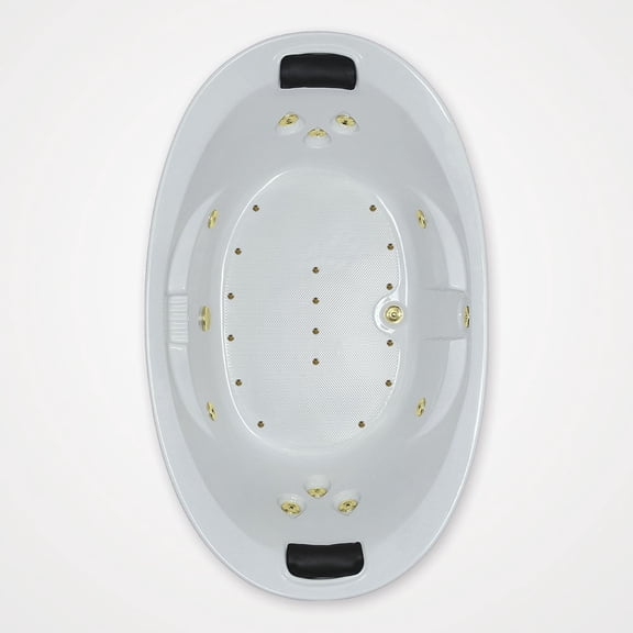 WaterTech Acrylic 73 in. x 44 in. Drop-In Whirlpool and Air Bath Combination Tub - Biscuit