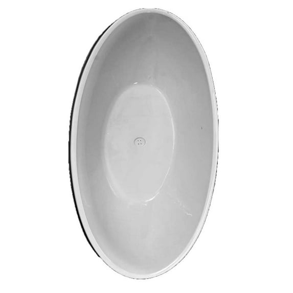 WaterTech Acrylic 75 in. x 35 in. Center Drain Drop-In Oval Soaking Tub - White