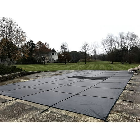 WaterWarden 16’ x 34’ ft Rectangular Inground Pool Safety Cover, Solid Grey, UL Classified to ASTM F1346