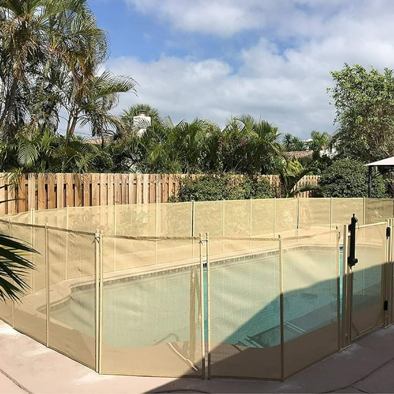 WaterWarden 4' x 24' Pool Safety Fence, UL Certified to ASTM Safety Standard F2286, Beige