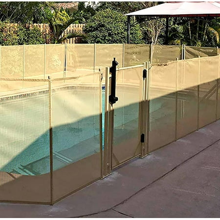 WaterWarden 4' x 30" Inground Pool Safety Gate, Self-Closing, Beige