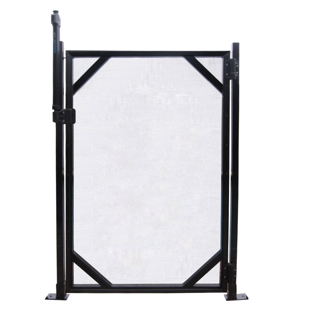 WaterWarden Black Aluminum Mesh In-Ground Pool Safety Gate