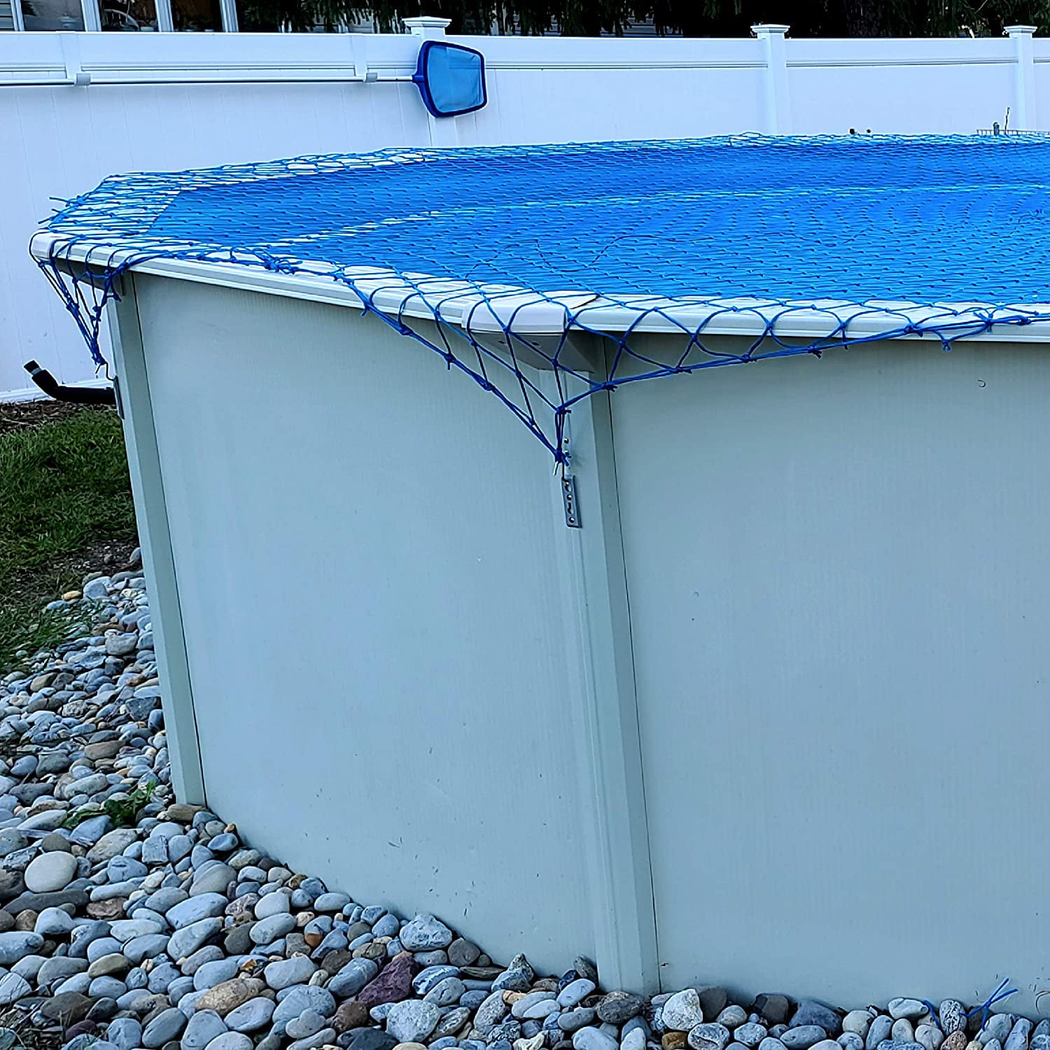 WaterWarden Aboveground Pool Net, 21’ Round, Blue – DIY System, For Kid Safety, Made of Durable UV Protected Polyethylene Material, WWN21, 21'
