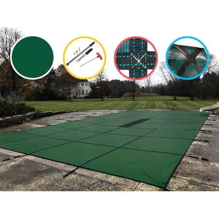 WaterWarden Inground Mesh Pool Safety Cover for a 16’ x 32 Rectangle Pool