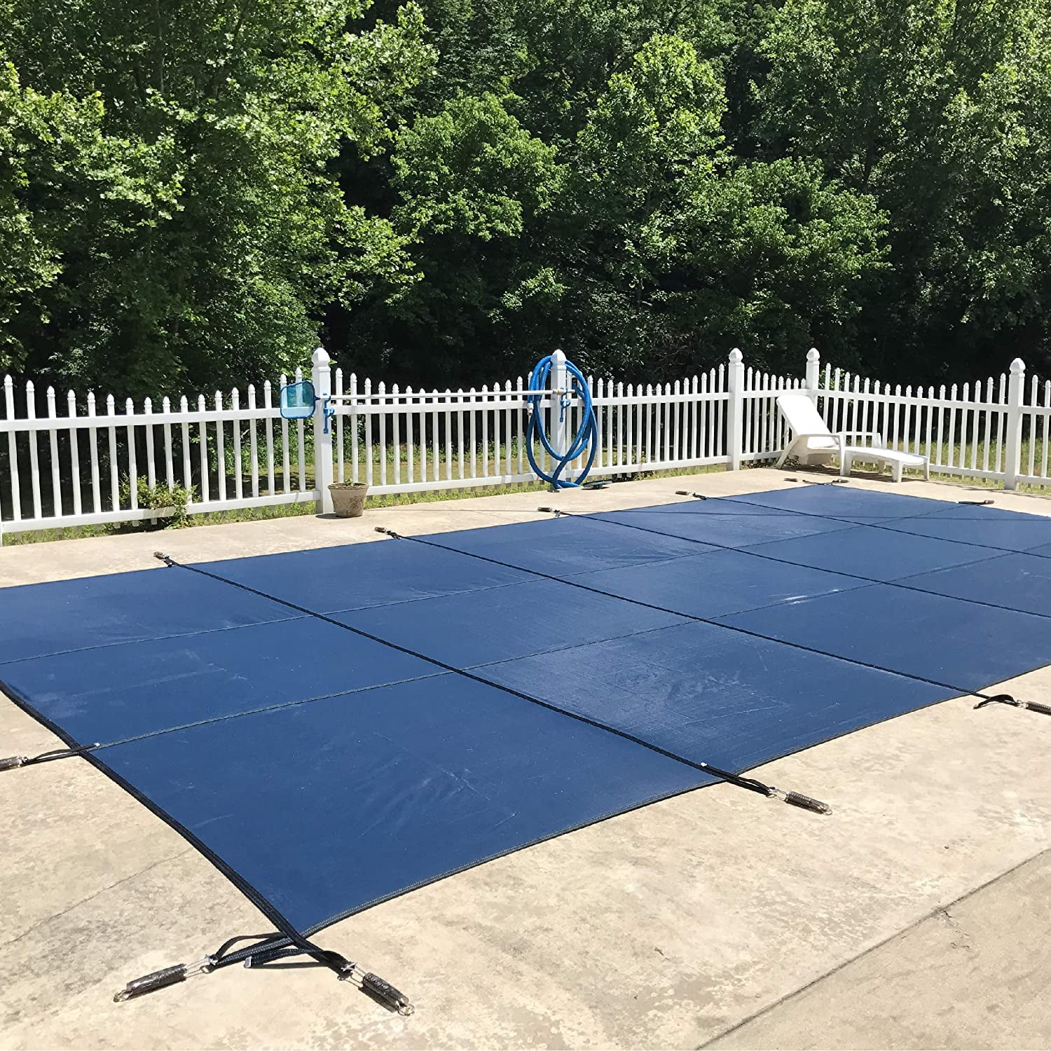 Blue Mesh Rectangular Inground Pool Safety Cover 16' x 40'