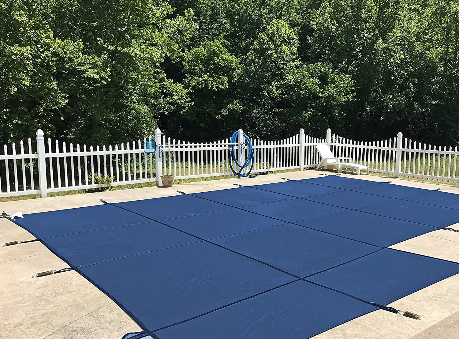 WaterWarden Inground Mesh Pool Safety Cover for a 20’ x 40’ Rectangle Pool, Left Step, 20-Year Warranty