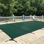 WaterWarden Premium Pool Safety Cover for 12' x 24' In-Ground Pool, 20-Year Warranty, Superior Strength and Durability, UL Classified to ASTM F1346, Triple Stitched, Hardware Included, Green Mesh