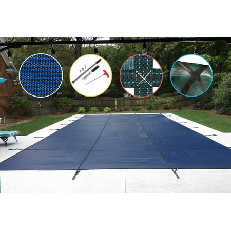 WaterWarden Inground Pool Safety Cover Fits 18’ x 36’ Rectangle Pool, UL Classified to ASTM F1346