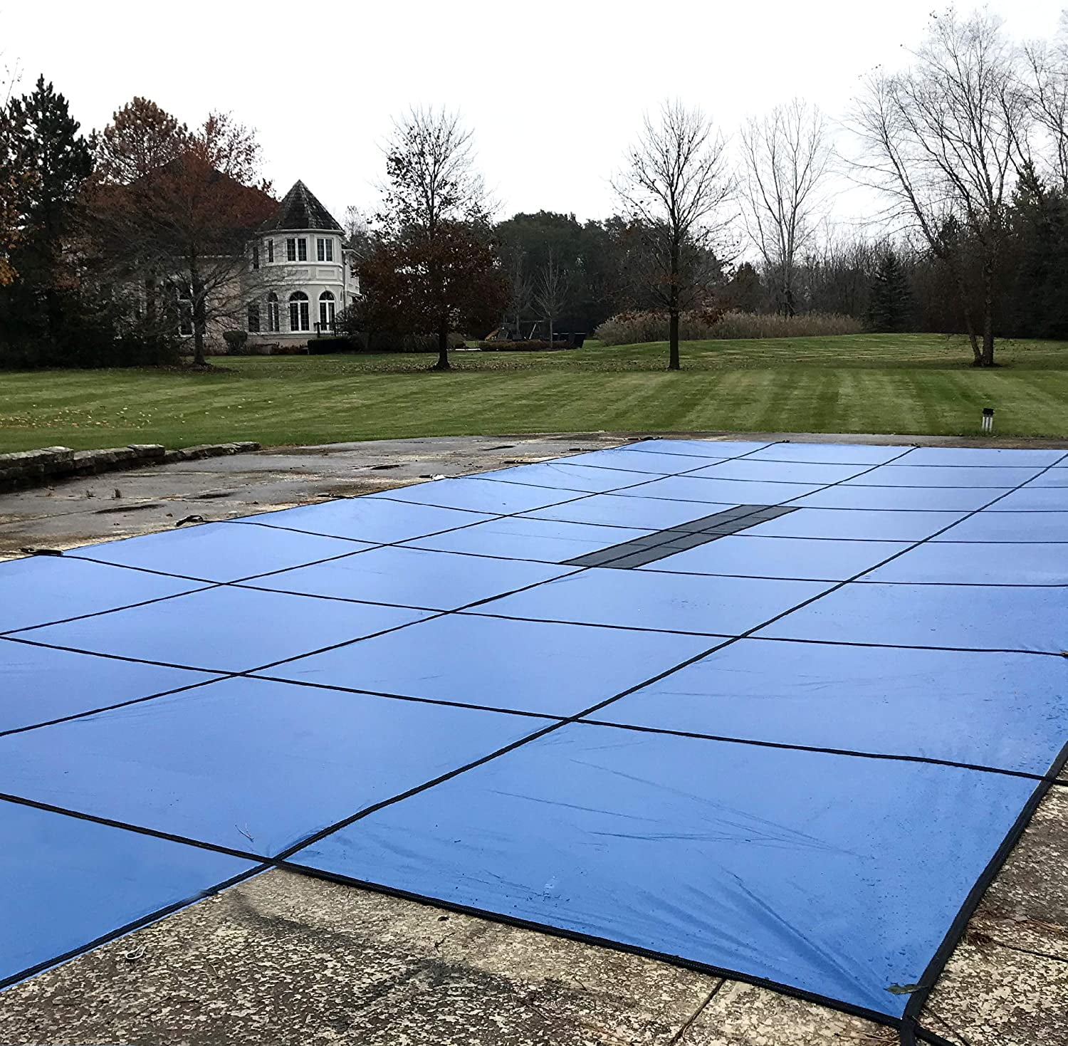 WaterWarden Solid Pool Safety Cover Fits 18’ x 36’ Rectangle Pool, Center End Step - Thumbnail 2