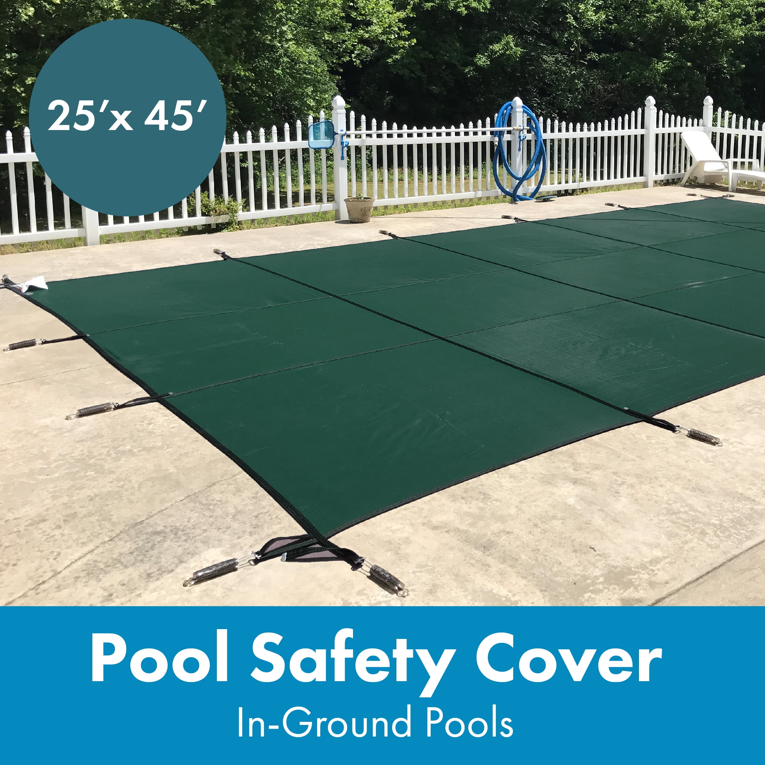WaterWarden in-Ground Pool Safety Cover Fits 25’ x 45’ Rectangle Pool, UL Classified to ASTM F1346