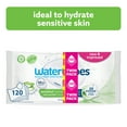 thumbnail image 1 of WaterWipes Sensitive Hydrating Boost Wipes, 3-In-1 Cleans, Cares, Hydrates, 99% Water with Aloe Vera, Unscented & Hypoallergenic Baby Wipes, 2 Packs (120 Wipes), 1 of 12