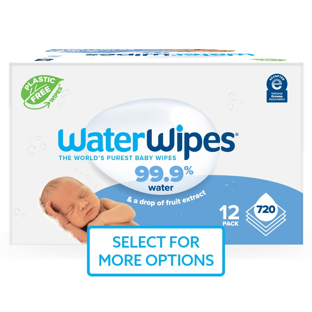 WaterWipes Unscented Baby Wipes, Sensitive and Newborn Skin, 4
